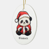 Gepersonaliseerde Panda Sinterklaas Kerstmis Ornam Keramisch Ornament (Links)