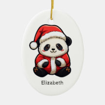 Gepersonaliseerde Panda Sinterklaas Kerstmis Ornam