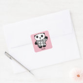 Gepersonaliseerde Pandy de Panda Vierkante Sticker (Envelop)