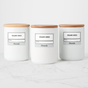 Gepersonaliseerde Pantry Essential Jar Voedselcontainer Etiket