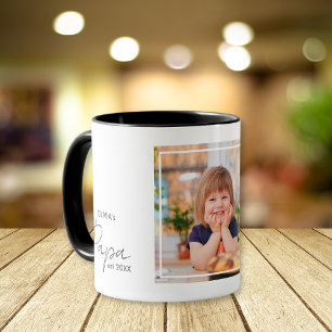 Gepersonaliseerde Papa Est Year Grandkid Naam Foto Mok