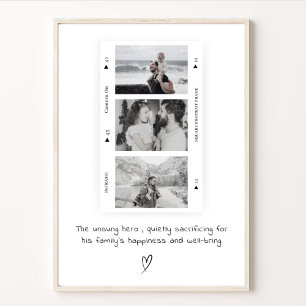 Gepersonaliseerde papa foto roll minimale gift poster