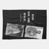 Gepersonaliseerde 'Papa je bent magisch' Twee vade Theedoek (Horizontaal)