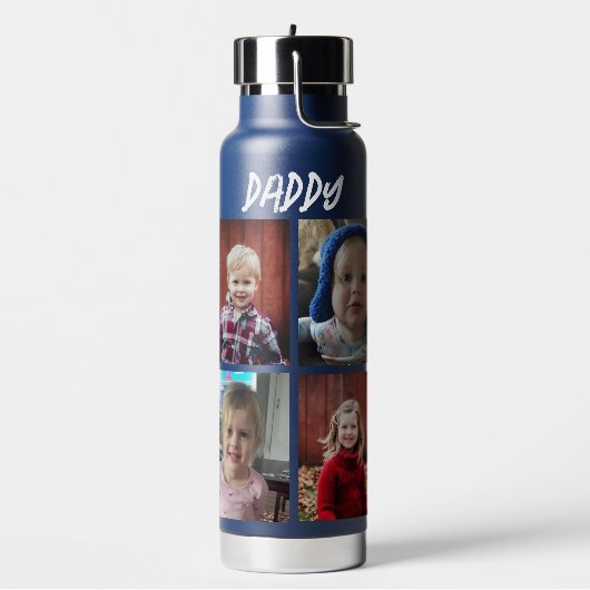 Gepersonaliseerde papa | Kinderfoto's Waterfles (Links)