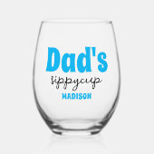 Gepersonaliseerde papa's Sippy Cup Wijnglas Zonder Voet (Voorkant)