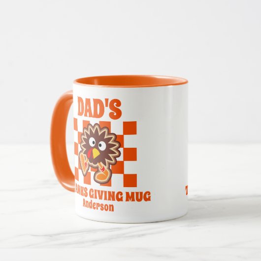 Gepersonaliseerde papa's Thanksgiving Mok (Voorkant links)