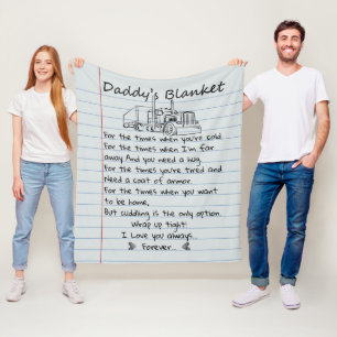 Gepersonaliseerde papa's truckdeken van Kinder vad Fleece Deken