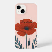 Gepersonaliseerde papaver bloementelefoon case iPhone hoesje (Achterkant)
