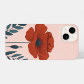 Gepersonaliseerde papaver bloementelefoon case iPhone hoesje (Achterkant horizontaal)