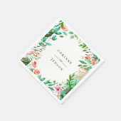 Gepersonaliseerde papieren servetten met botanisch (Hoek)