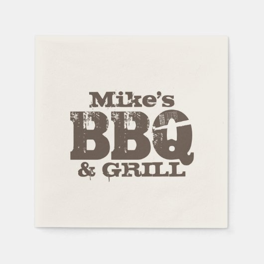 Gepersonaliseerde papieren servetten voor BBQ part (Voorkant)