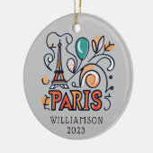 Gepersonaliseerde Parijs Frankrijk Kerstvakantie Keramisch Ornament (Links)