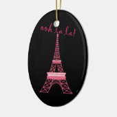 Gepersonaliseerde Paris Eiffeltoren kerstversierin Keramisch Ornament (Links)