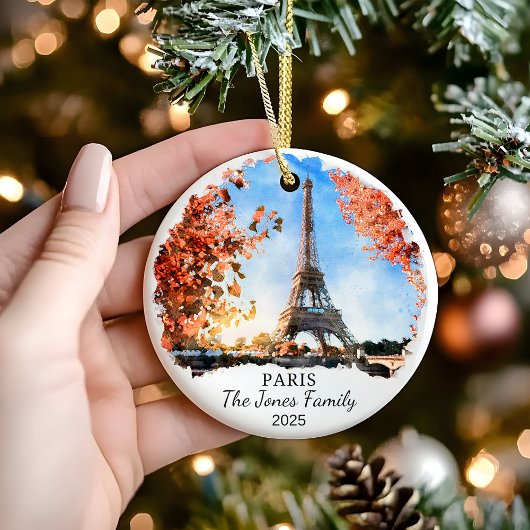Gepersonaliseerde Paris Ornament, Frankrijk Gift Keramisch Ornament