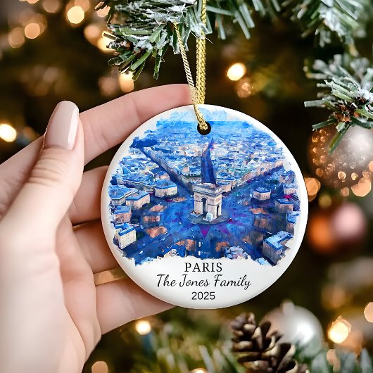 Gepersonaliseerde Paris Ornament, Frankrijk Gift Keramisch Ornament