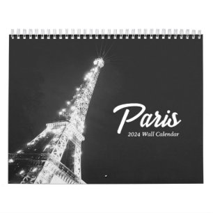 Gepersonaliseerde Paris Travel Minimalist zwart-wi Kalender