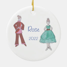 Gepersonaliseerde partijmeisje/Chinese thea Nutkra Keramisch Ornament