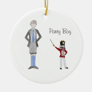 Gepersonaliseerde Party Boy Notenkraker Keramisch Ornament