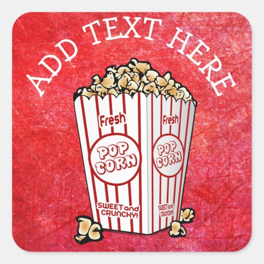 GEPERSONALISEERDE Party Popcorn Stickers (Voorkant)