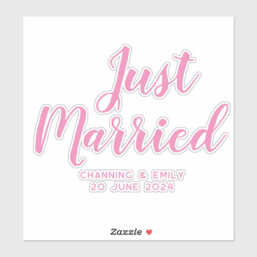 Gepersonaliseerde Pas getrouwd huwelijksreis net g Sticker (Vel)