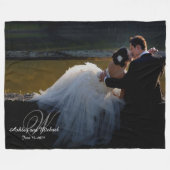 GEPERSONALISEERDE PAS GETROUWD KEEPSAKE Monogram F Fleece Deken (Voorkant (Horizontaal))