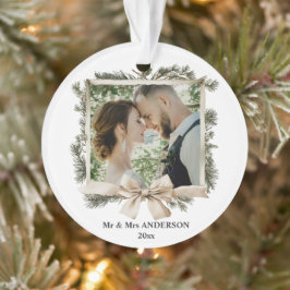 Gepersonaliseerde Pas getrouwd trouwfoto Kerst Ornament