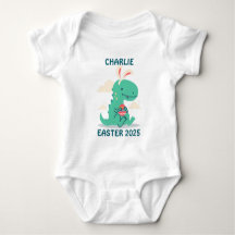Gepersonaliseerde Pasen Dino Bodysuit