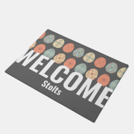 Gepersonaliseerde Pasen Welkomstmat – Dark Pastel Deurmat