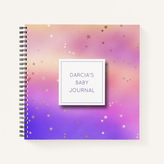 Gepersonaliseerde Pastel Baby Journal Notitieboek (Voorkant)