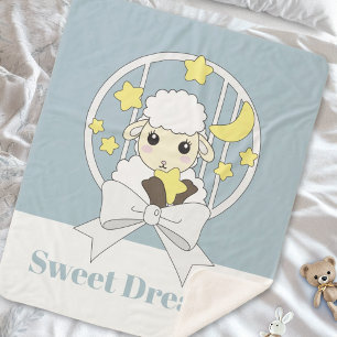 Gepersonaliseerde Pastel Blauw Schattige Kleine Sc Sherpa Deken