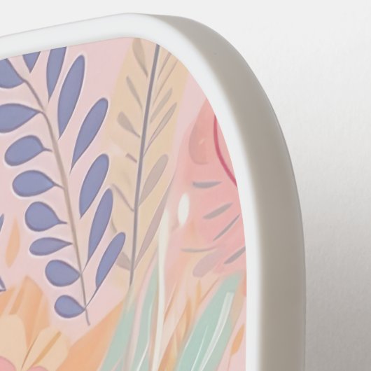 Gepersonaliseerde Pastel Bloemen Custom Naam Gift Pickleball Paddle (Links Detail)