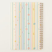 Gepersonaliseerde Pastel Bloemen Strepen Jaarlijks Planner (Achterkant)