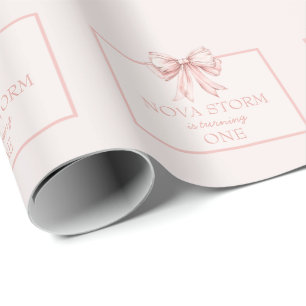 Gepersonaliseerde Pastel Blush Roze Coquette Miles Cadeaupapier