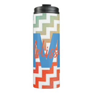 Gepersonaliseerde Pastel chevron Thermal Tumbler Thermosbeker