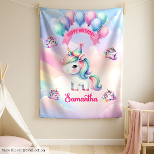 Gepersonaliseerde Pastel Eenhoorn Deken Meisjes Ve