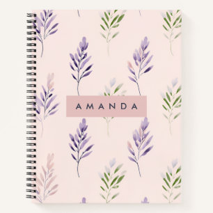 Gepersonaliseerde Pastel Elegante Lavendel Pastel Notitieboek