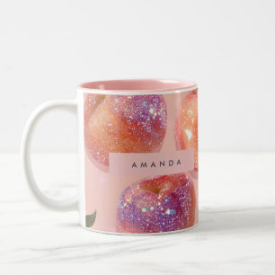 Gepersonaliseerde Pastel Glans Perzik Stijl Tweekleurige Koffiemok
