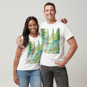 Gepersonaliseerde Pastel Groene Abstracte Boom Wat T-shirt