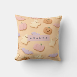 Gepersonaliseerde Pastel Halloween Cookie Ghost Ba Kussen