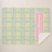 Gepersonaliseerde Pastel Kerstmis Sherpa Deken (Voorkant (horizontaal))