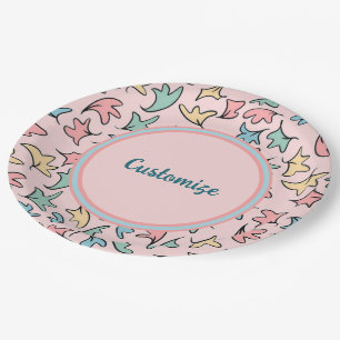 Gepersonaliseerde pastel laat roze papieren bordje