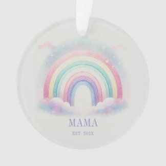 Gepersonaliseerde Pastel Rainbow Acryl Ornament