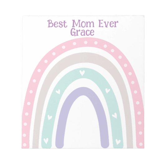 Gepersonaliseerde Pastel Rainbow Boho terug naar s Notitieblok (Voorkant)