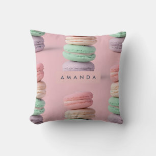 Gepersonaliseerde Pastel Rainbow Macaron Delight Kussen
