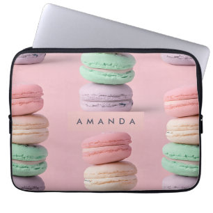 Gepersonaliseerde Pastel Rainbow Macaron Delight Laptop Sleeve