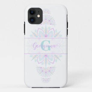 Gepersonaliseerde Pastel Rainbow Sierstip Mandala iPhone 11 Hoesje