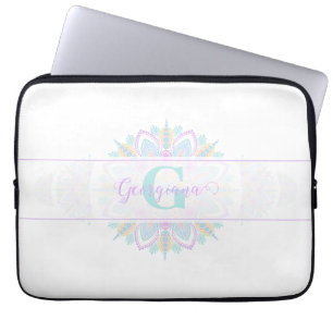 Gepersonaliseerde Pastel Rainbow Sierstip Mandala Laptop Sleeve