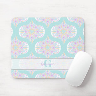 Gepersonaliseerde Pastel Regenboog Bloemen Mandala Muismat