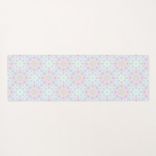 Gepersonaliseerde Pastel Regenboog Bloemen Mandala Yogamat (Achterkant (horizontaal))