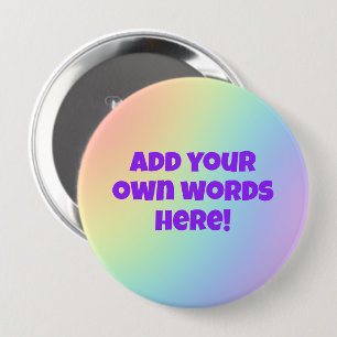 Gepersonaliseerde pastel regenboog Button
